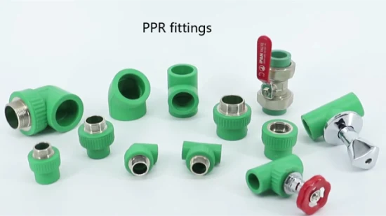 Ifan PPR-Wasserrohr-Fittings, 20–110 mm, grüne Farbe, Ellenbogen-T-Rohr, PPR-Fittings