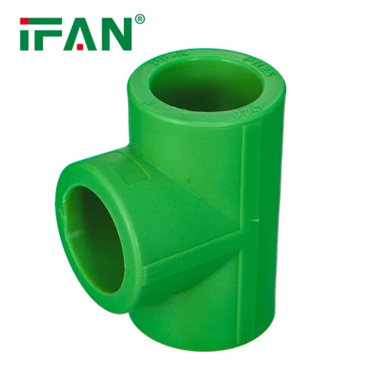 Ifan PPR-Rohrverschraubungen, grüne Farbe, Größe 20 mm – 110 mm, PPR-T-Stücke